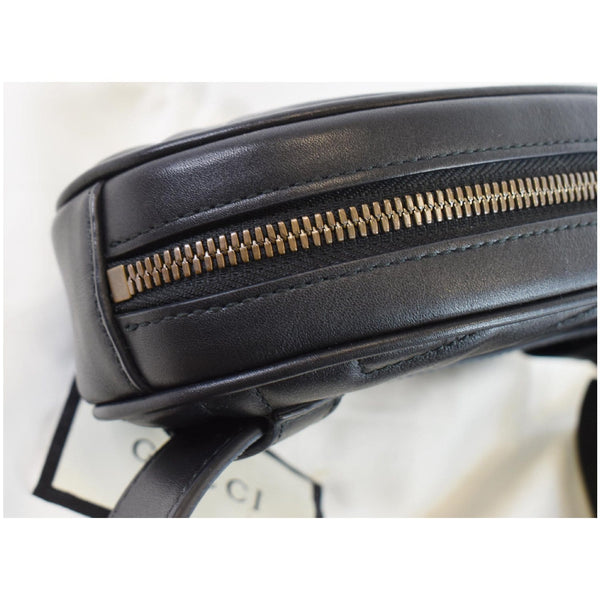 GUCCI GG Marmont Matelasse Leather Belt Bag Black 476434