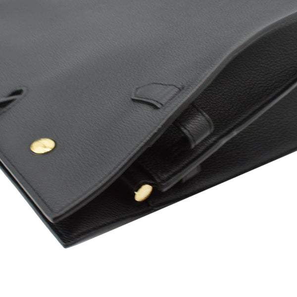 BURBERRY Large Title Leather Tote Bag Black