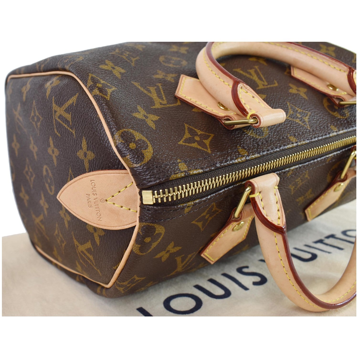 Speedy cloth handbag Louis Vuitton Brown in Cloth - 38172405