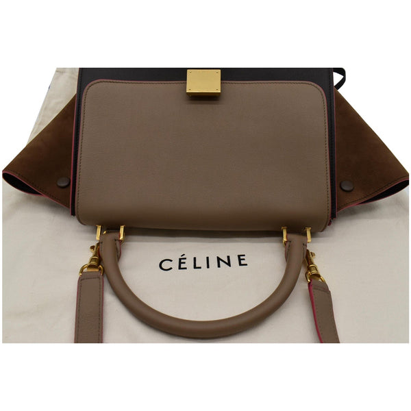 CELINE Trapeze Small 2way Leather Shoulder Bag Tricolor