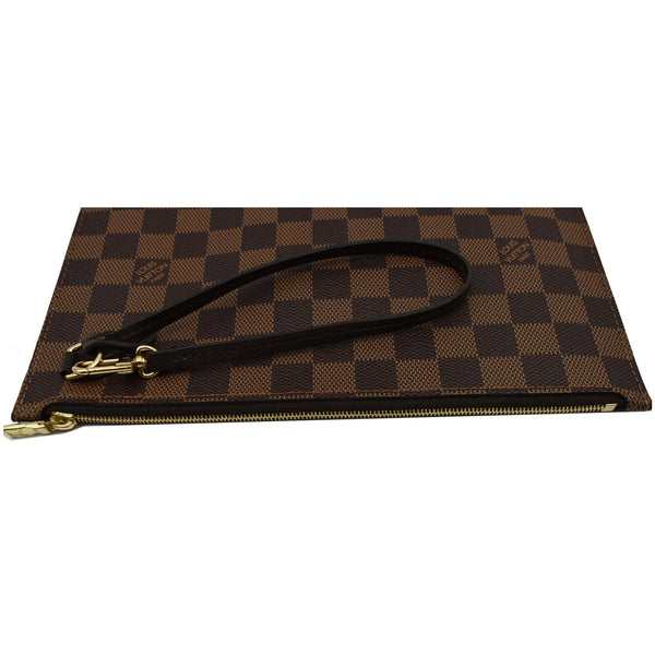 LOUIS VUITTON Neverfull MM Damier Ebene Pochette Wristlet Pouch Brown