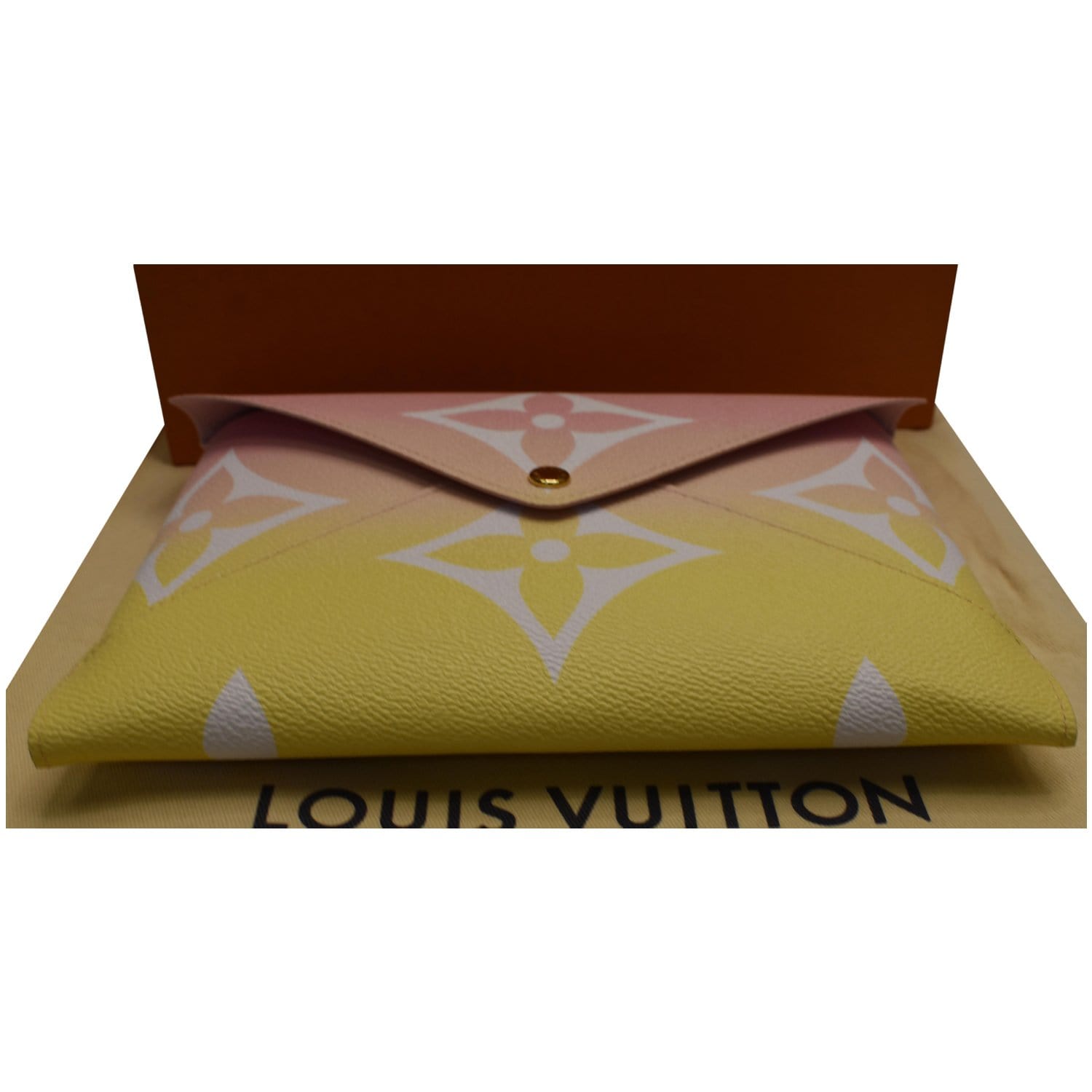 Louis Vuitton Pink x Yellow Large By the Pool Kirigami GM Envelope Pouch Bag  801lvs4