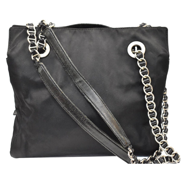 PRADA Tessuto Nylon Tote Shoulder Bag Black