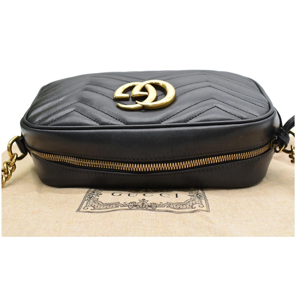 GUCCI GG Marmont Matelasse Small Leather Crossbody Bag Black