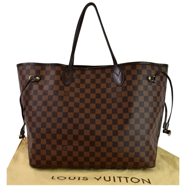 LOUIS VUITTON Neverfull GM Damier Ebene Tote Shoulder Bag Brown