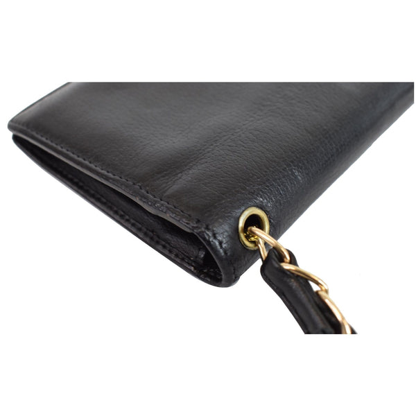 Chanel Camellia Leather Wallet Shoulder Bag corner