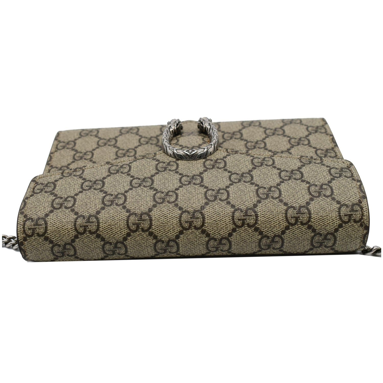 GUCCI Dionysus GG Supreme Crossbody Chain Wallet Beige 401231