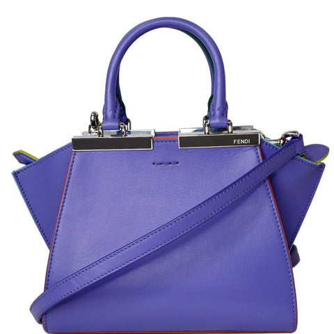 FENDI 3 Jours Mini Calfskin Leather Crossbody Bag Iris