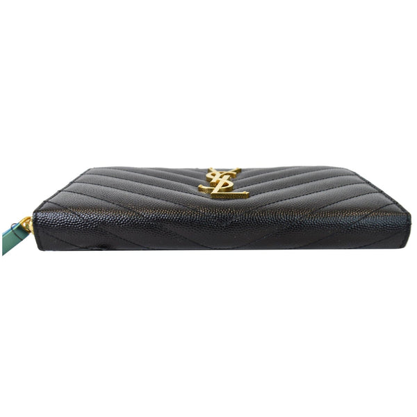 YVES SAINT LAURENT Matelasse Zip Around Wallet Black