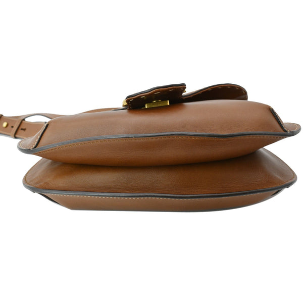 GUCCI GG Marmont Calfskin Leather Shoulder Bag Brown 409154