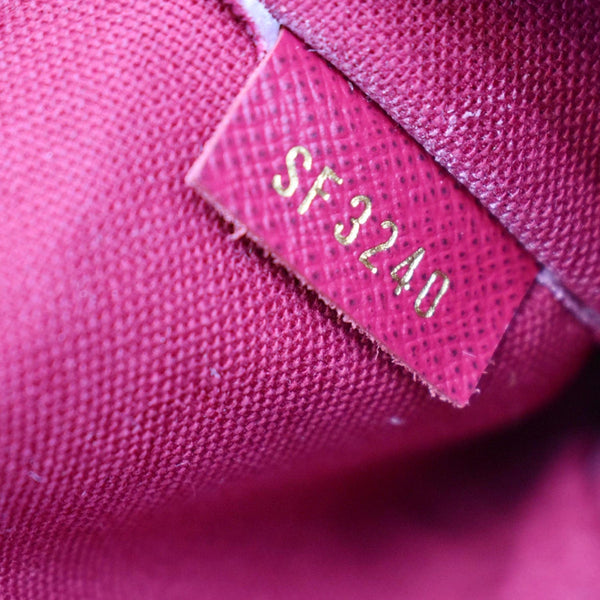 LOUIS VUITTON Felicie Monogram Canvas Pochette Crossbody Bag Brown