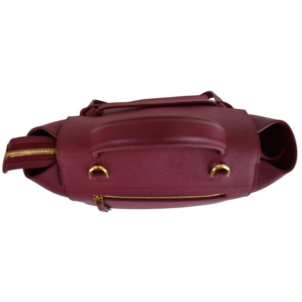 CELINE Micro Belt Grained Calfskin 2Way Shoulder Bag Ruby