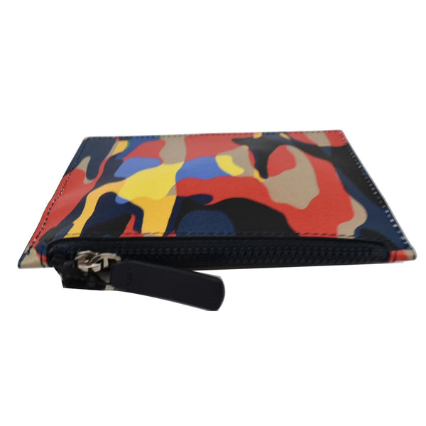 Versace Camo Leather Zip Key Pouch Multicolor | Buy Now