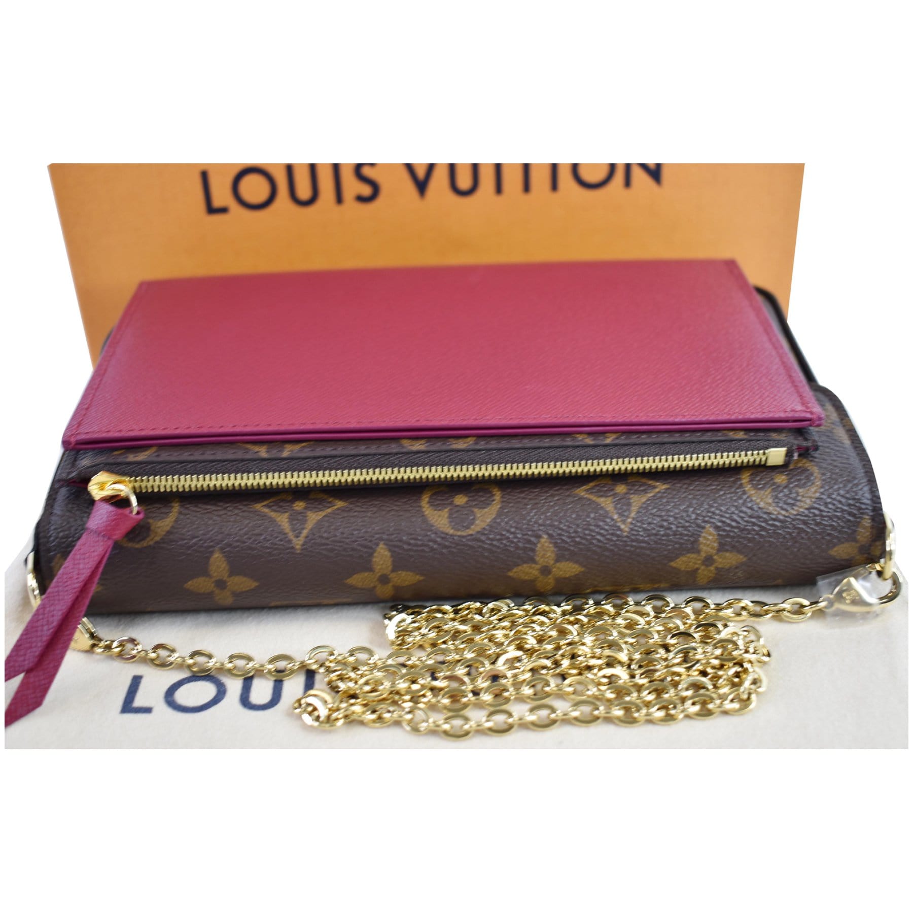 Louis Vuitton Fuchsia Monogram Canvas Flore Wallet on Chain at