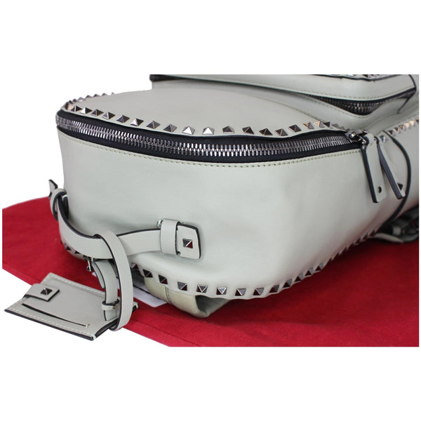 VALENTINO Garavani Rockstud Leather Backpack Light Green