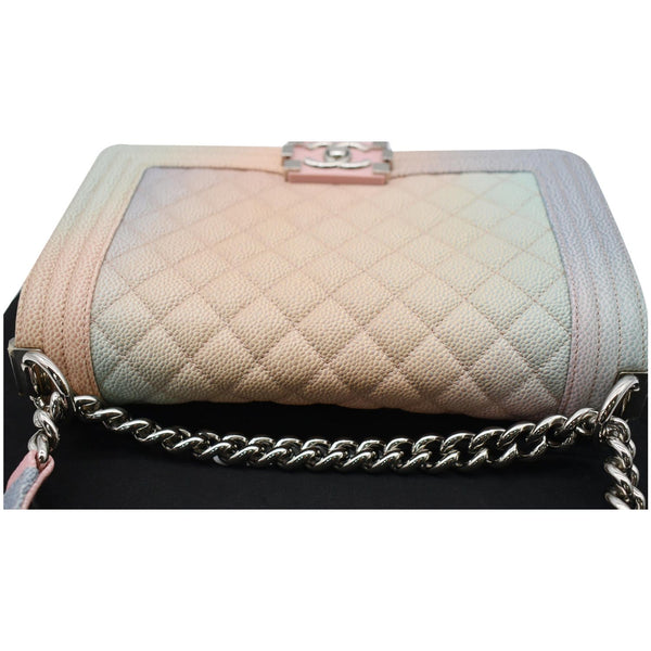 CHANEL Medium Rainbow Boy Flap Caviar Leather Shoulder Bag Multicolor