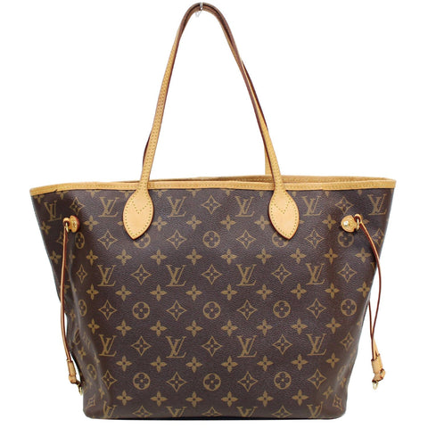LOUIS VUITTON Neverfull MM Monogram Canvas Tote Shoulder Bag Brown