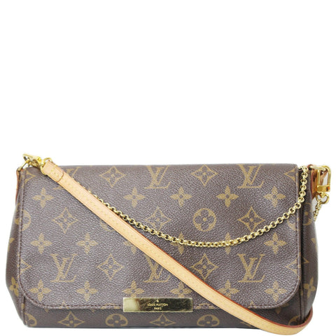LOUIS VUITTON Favorite MM Monogram Canvas Crossbody Bag Brown