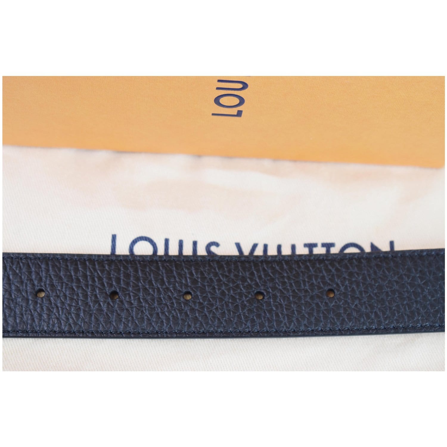 blue and black louis vuittons belt