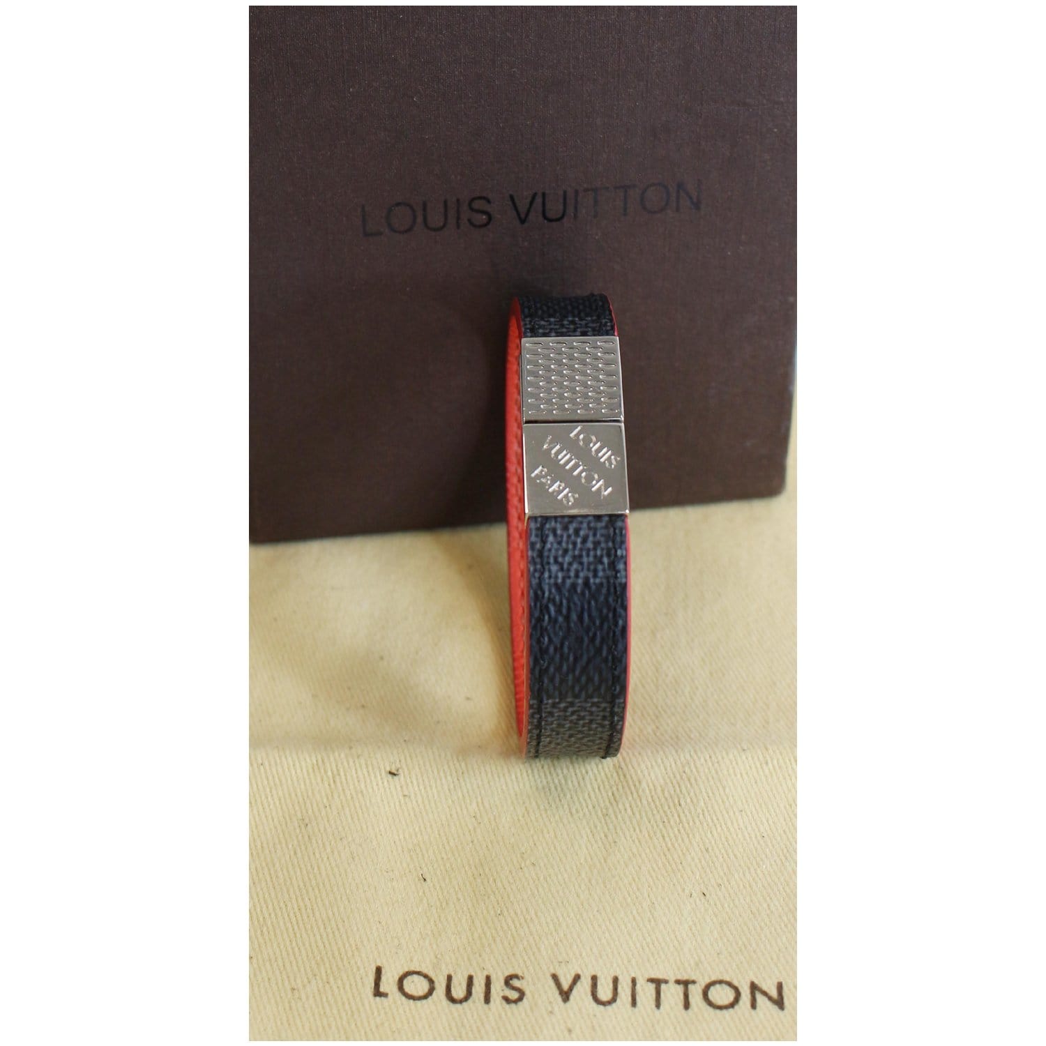 LOUIS VUITTON Damier Graphite Canvas Keep It Bracelet, Other