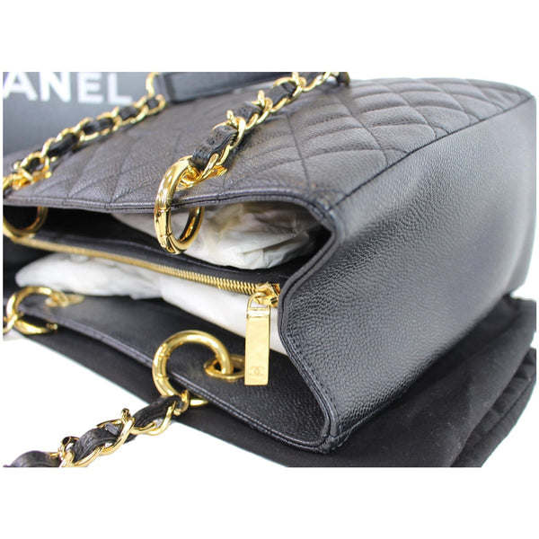 CHANEL Grand Shopping Caviar Leather GST Tote Bag Black