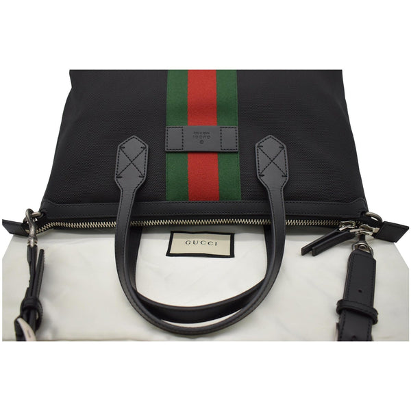 GUCCI Nylon Top Handle Shoulder Bag Black 630923
