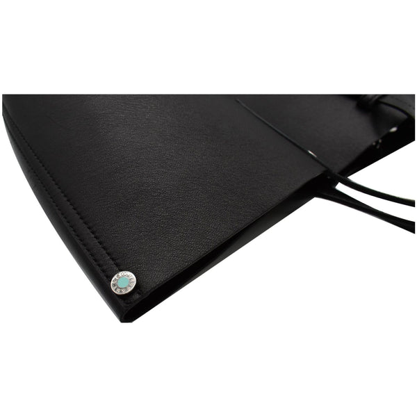 TIFFANY & CO Leather Tote Bag Black