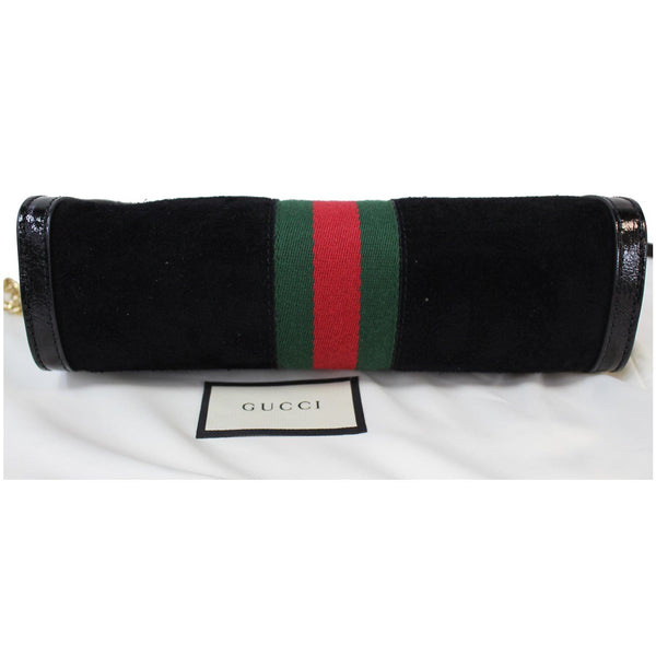 GUCCI Ophidia GG Small Web Suede Leather Shoulder Bag Black 503877