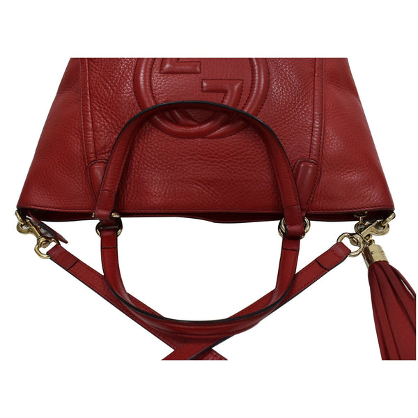 GUCCI Soho Leather Top Handle Shoulder Bag Red 369176