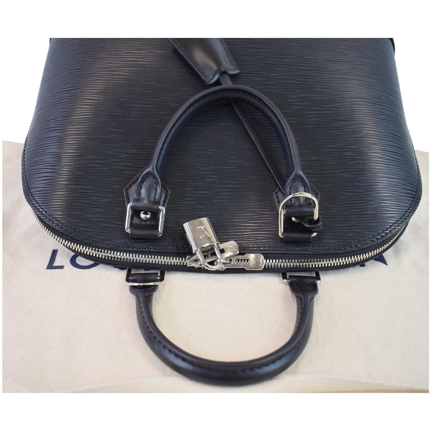 LOUIS VUITTON Epi Leather Alma PM Black Satchel Bag