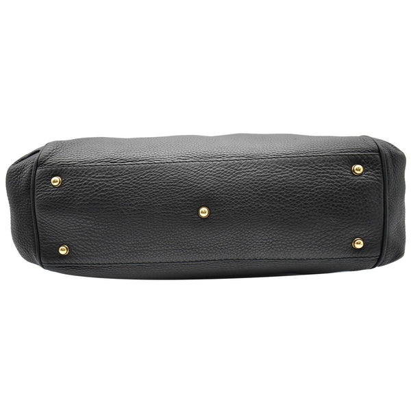 Gucci Ride Medium Pebbled Leather Top Handle Shoulder Bag bottom view