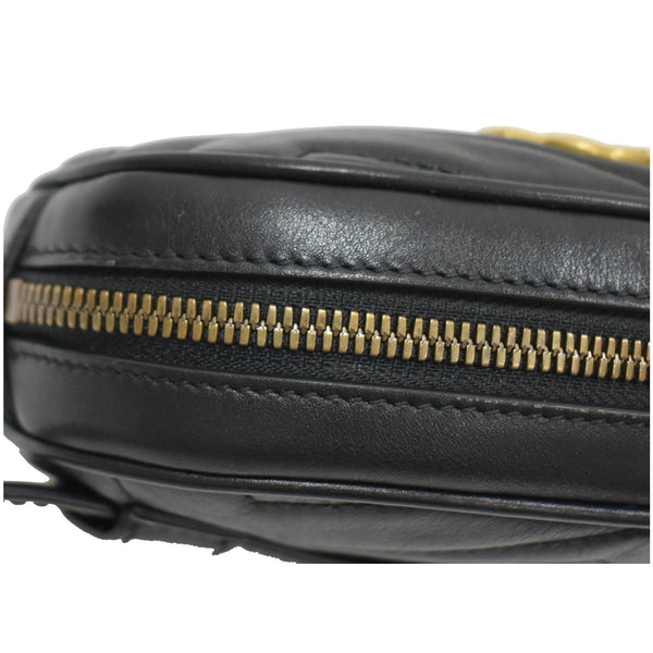 GUCCI GG Marmont Matelasse Leather Belt Bag Black 476434