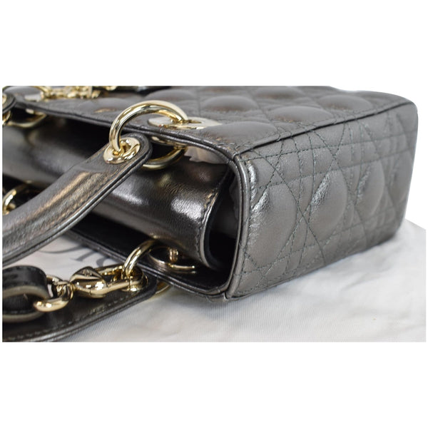 Christian Dior My ABCDior Grained Calfskin Bag Gunmetal