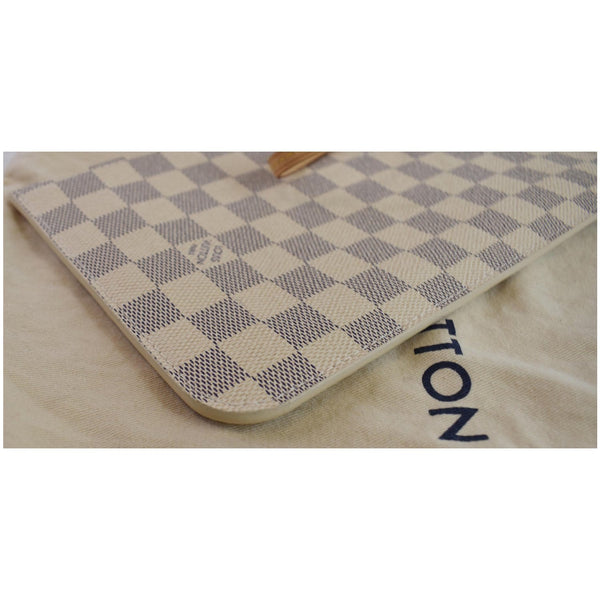 LOUIS VUITTON Pochette Wristlet Pouch Damier Azur Neverfull MM White