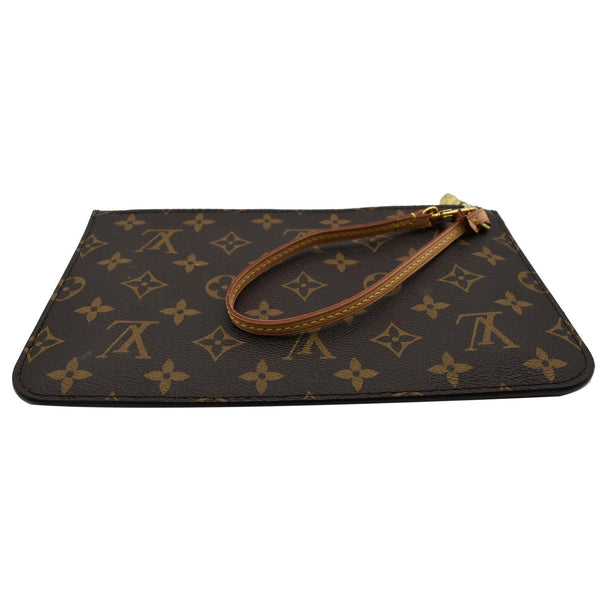 LOUIS VUITTON Neverfull MM Monogram Canvas Pochette Wristlet Pouch Brown