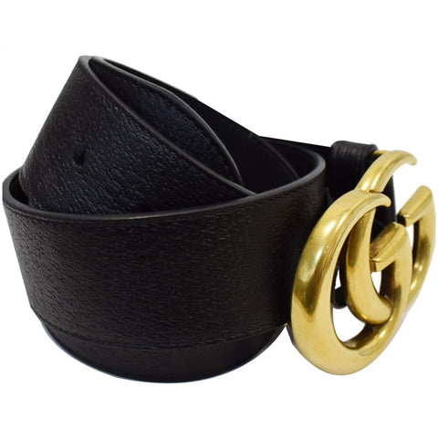 Gucci Double G Buckle Black Leather Belt - women