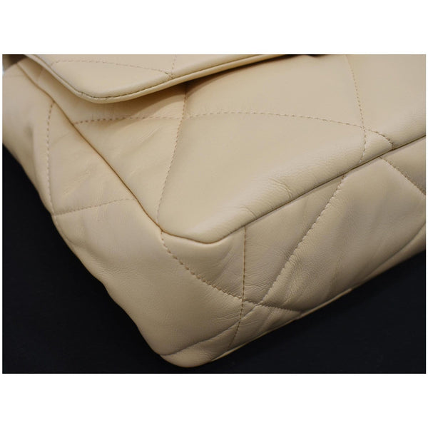 CHANEL 19 Large Lambskin Leather Shoulder Bag Nude