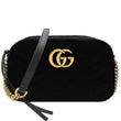 GUCCI  GG Marmont Small Velvet Matelasse Crossbody Bag Black 447632