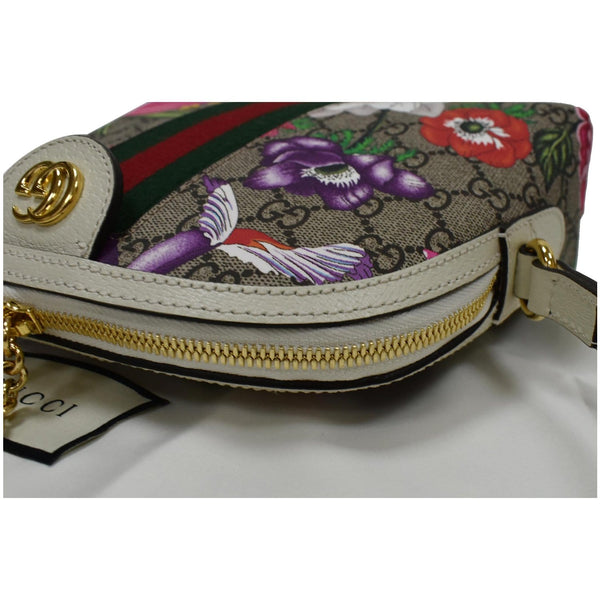 GUCCI Ophidia Flora Small Supreme Canvas Shoulder Bag Beige 499621