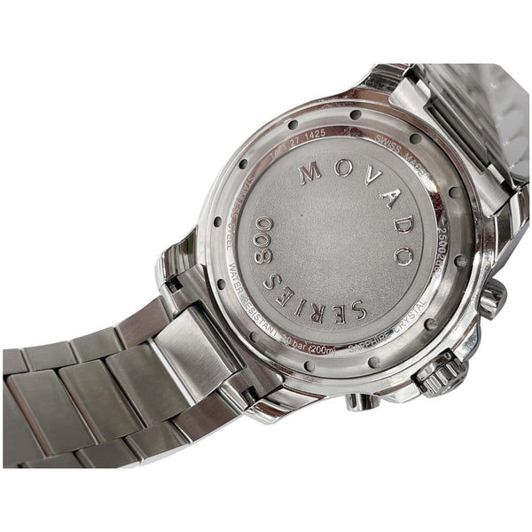 MOVADO Series 800 Chronograph Swiss Quartz SS Watch Blue Dial 42MM