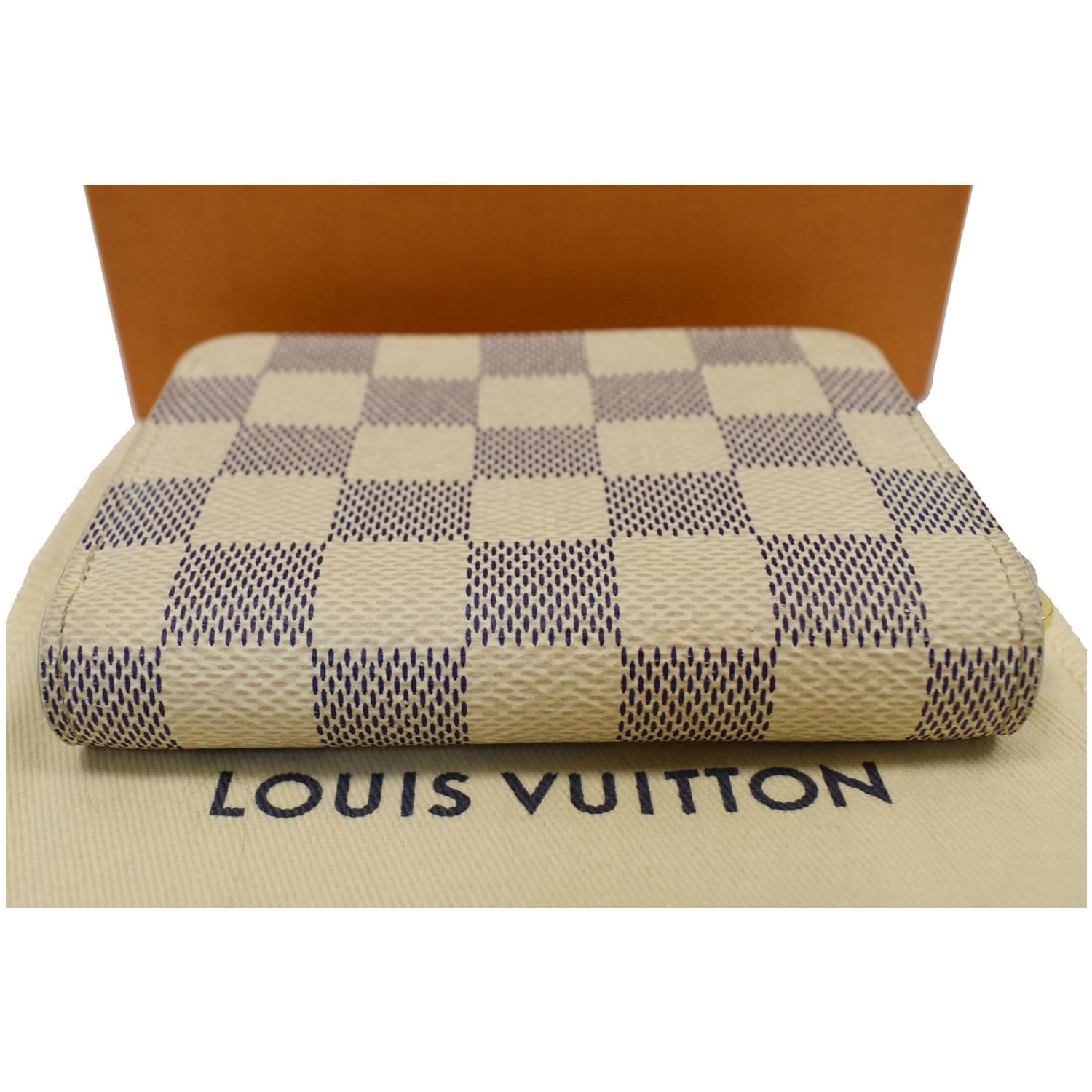 Louis Vuitton Zippy Coin Wallet Purse N60098 Azur Damier Azur Tahiti Cream  Pink