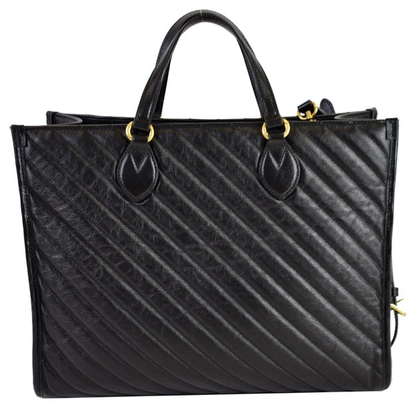 GUCCI GG Marmont Medium Matelasse Leather Tote Bag Black 627332