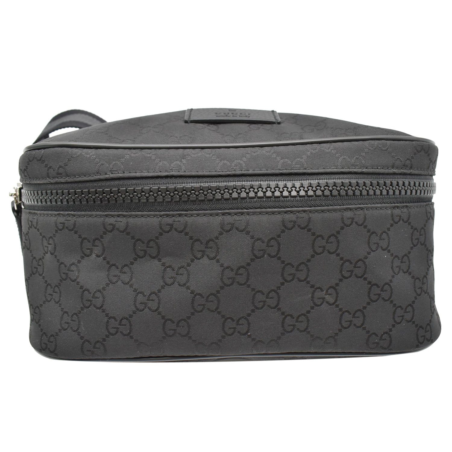 Gucci Flap Belt Bag GG Web Strap Black in  Canvas/Leather/Polyamide/Cotton/Polyurethane with Ruthenium - US