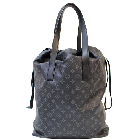 LOUIS VUITTON Cabas Light Monogram Eclipse Canvas Shoulder Bag Black