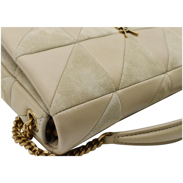 YVES SAINT LAURENT Jamie Suede Leather Shoulder Bag Sea Salt