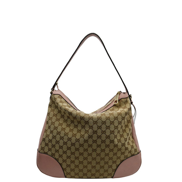 GUCCI Large Bree GG Canvas Hobo Bag Pink 449244