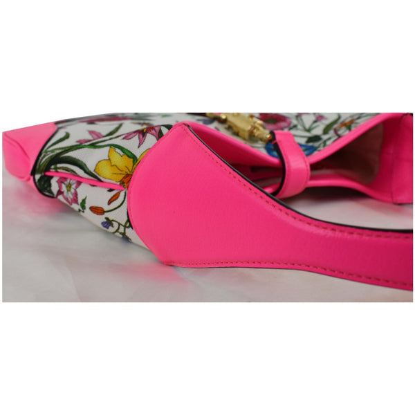 GUCCI Flora Jackie Medium Canvas Hobo Bag Pink 550152