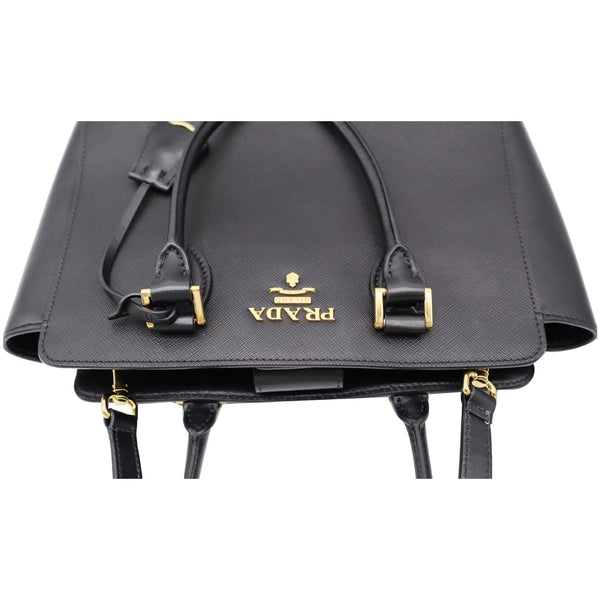 Prada Top Handle Saffiano Leather Tote Crossbody Bag Back