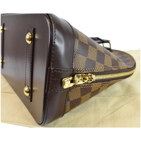 Louis Vuitton Alma Damier Ebene Satchel Bag Women - brown corner