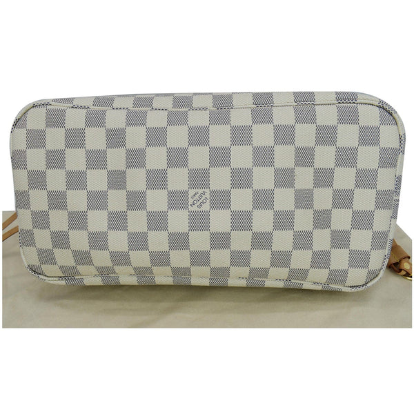 LOUIS VUITTON Neverfull MM Damier Azur Tote Bag Rose Ballerine